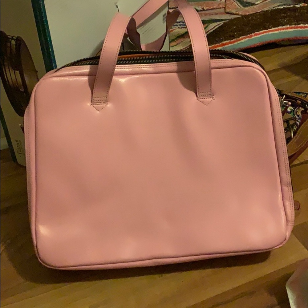 Mckleins Leather pink laptop bag - Picture 7 of 8